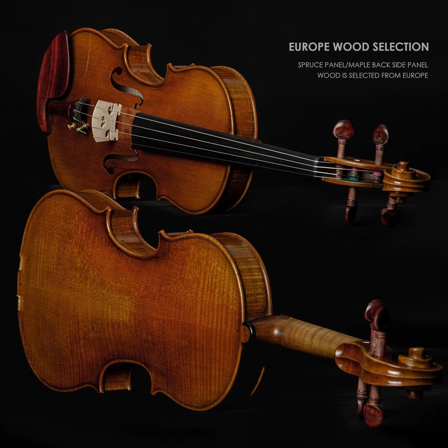 CHRISTINA V07 Handmade Professional Violin – Carved Design, Spruce & Maple