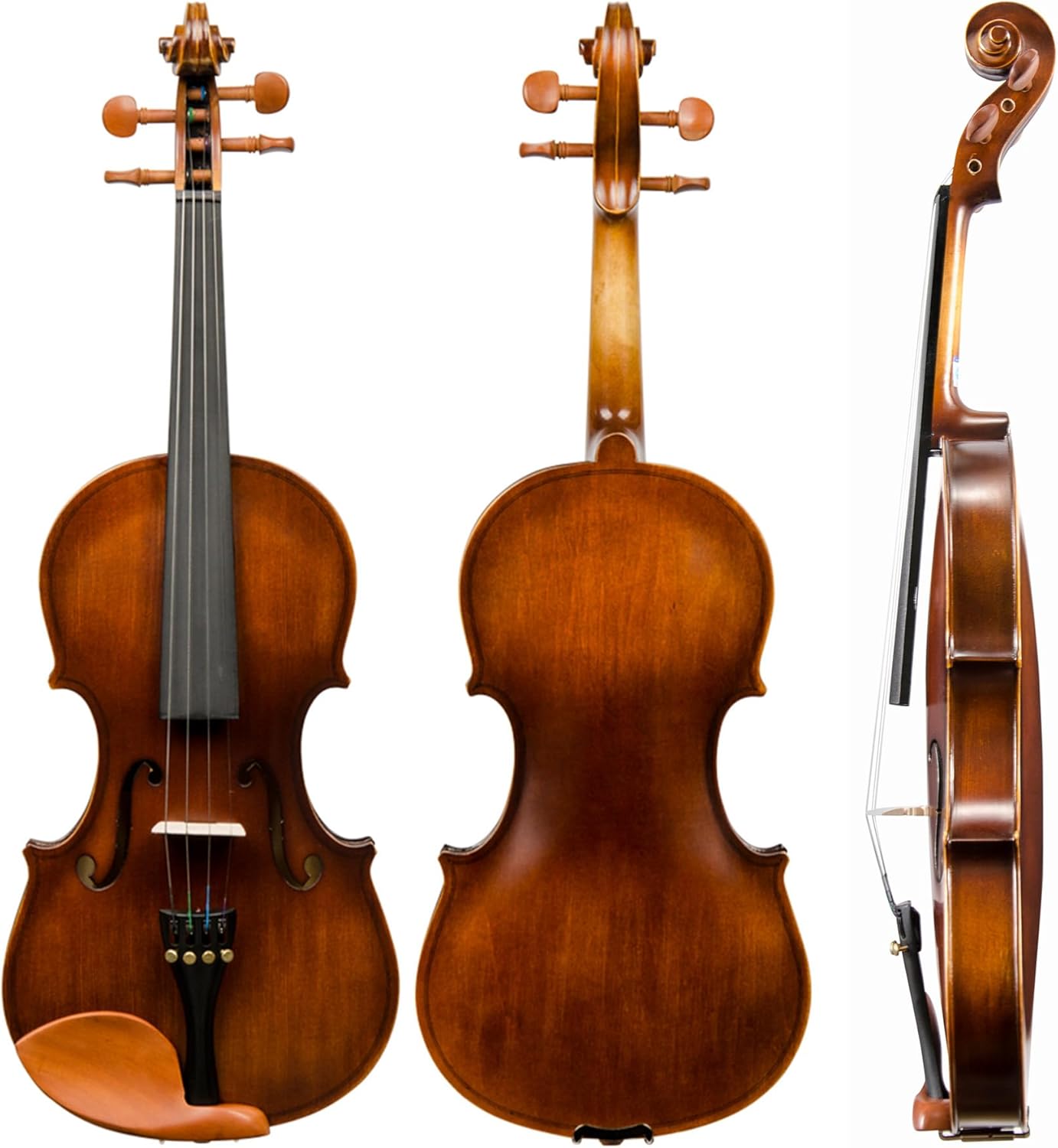 CHRISTINA V01 Beginner Acoustic Violin Kit – Handmade Spruce & Maple Violin with Case, Bow & Accessories - CHRISTINA