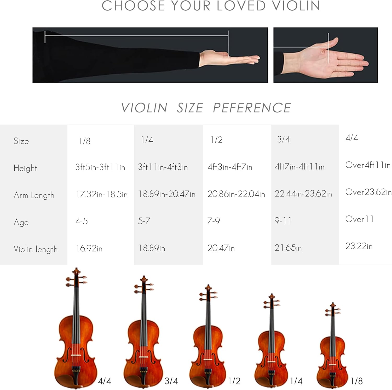 CHRISTINA V01 Beginner Acoustic Violin Kit – Handmade Spruce & Maple Violin with Case, Bow & Accessories - CHRISTINA