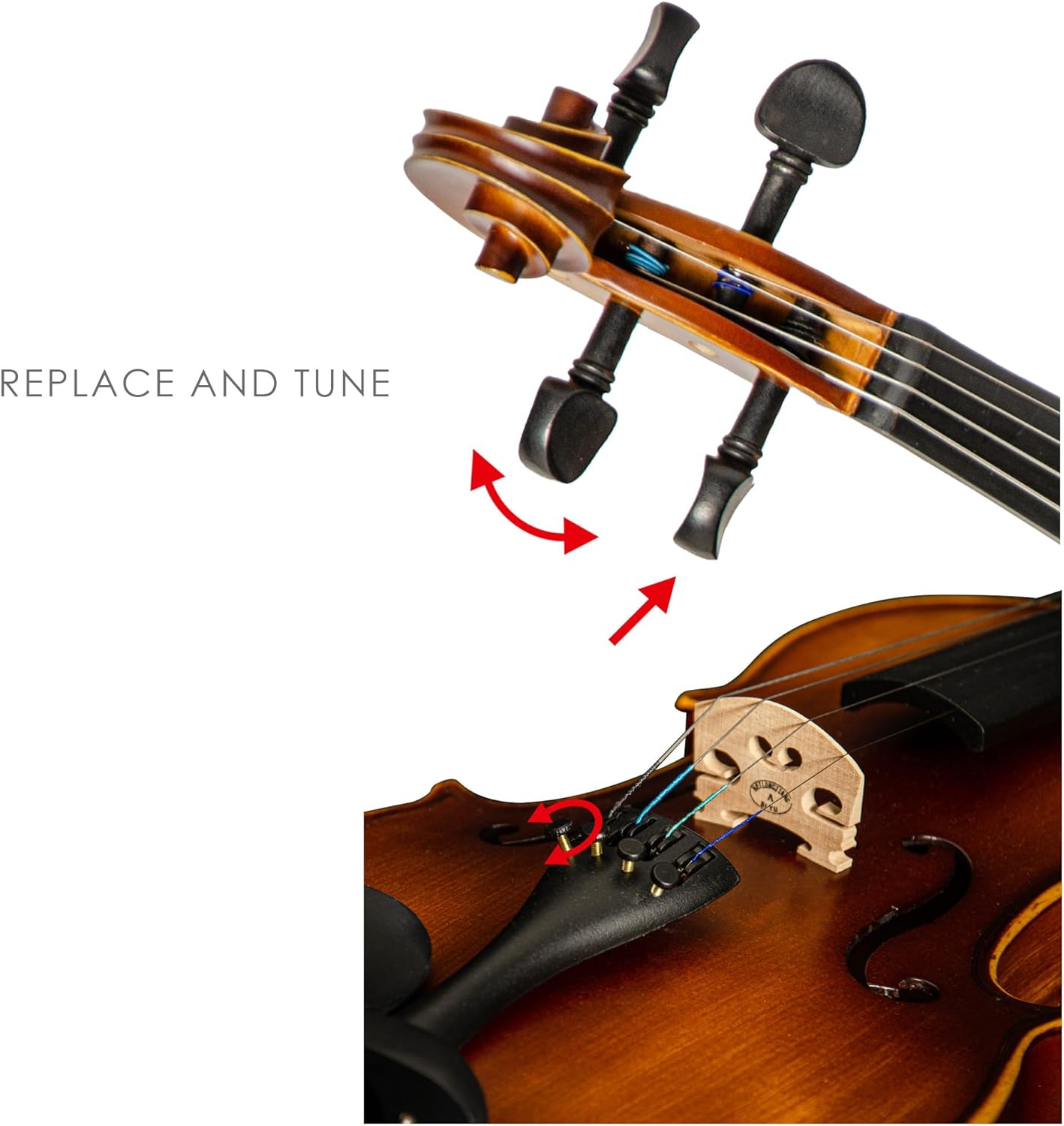 Christina V02 Beginner Acoustic Violin Kit with Case, Bow, Tuner & Accessories - CHRISTINA