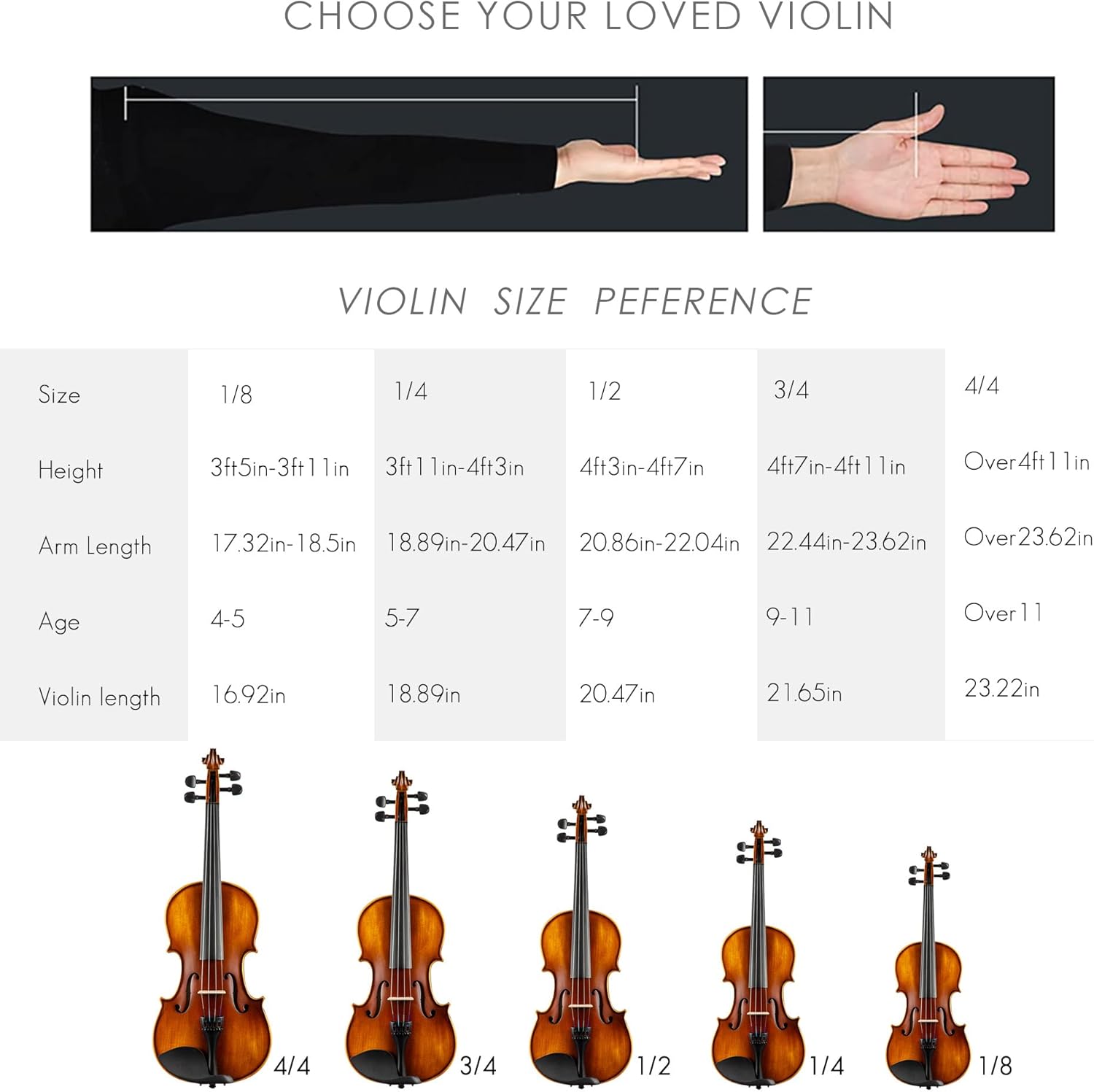 Christina V02 Beginner Acoustic Violin Kit with Case, Bow, Tuner & Accessories - CHRISTINA