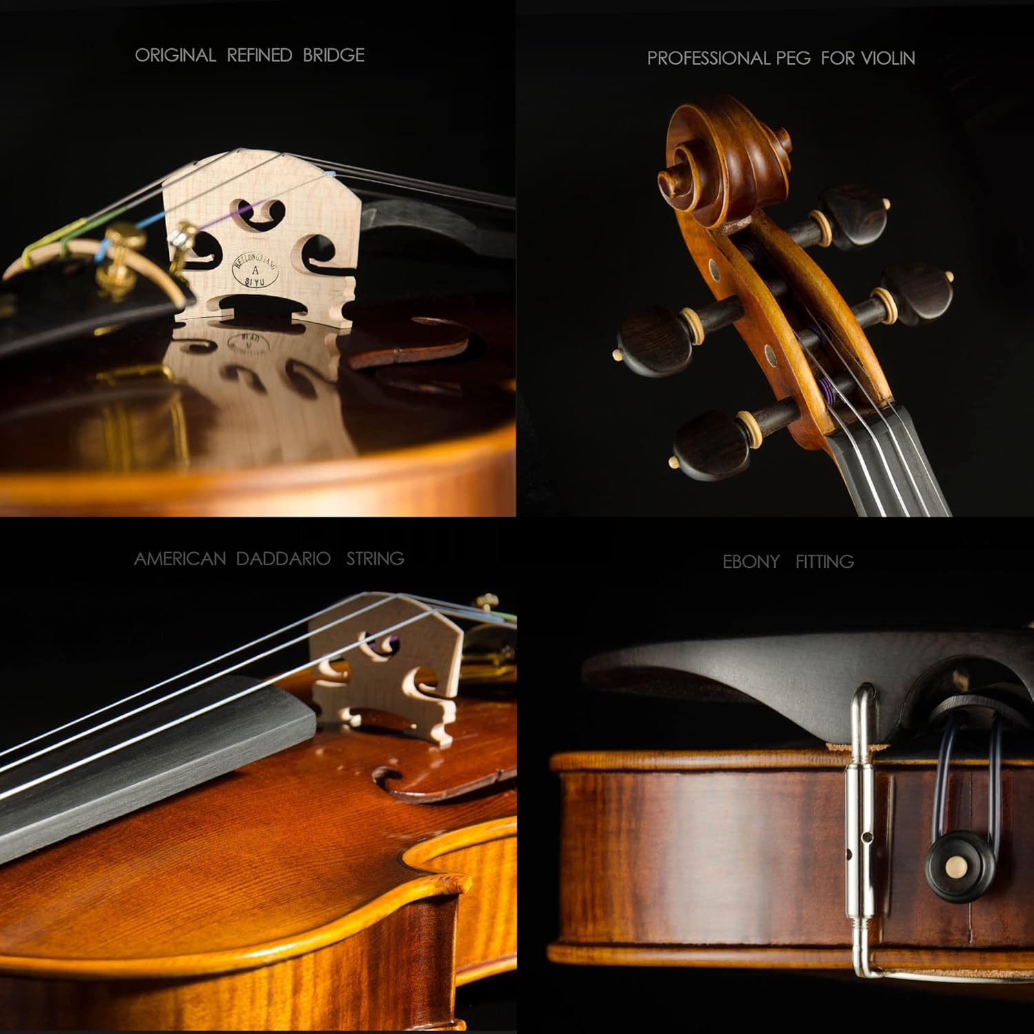 CHRISTINA V05B Handmade Acoustic Violin Kit for Beginners & Students | Spruce & Maple | Multiple Sizes Available - CHRISTINA