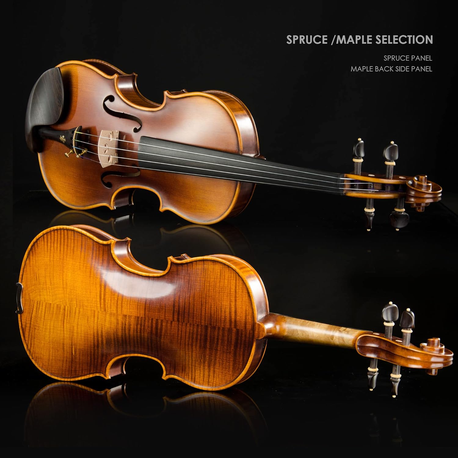 CHRISTINA V05B Handmade Acoustic Violin Kit for Beginners & Students | Spruce & Maple | Multiple Sizes Available - CHRISTINA