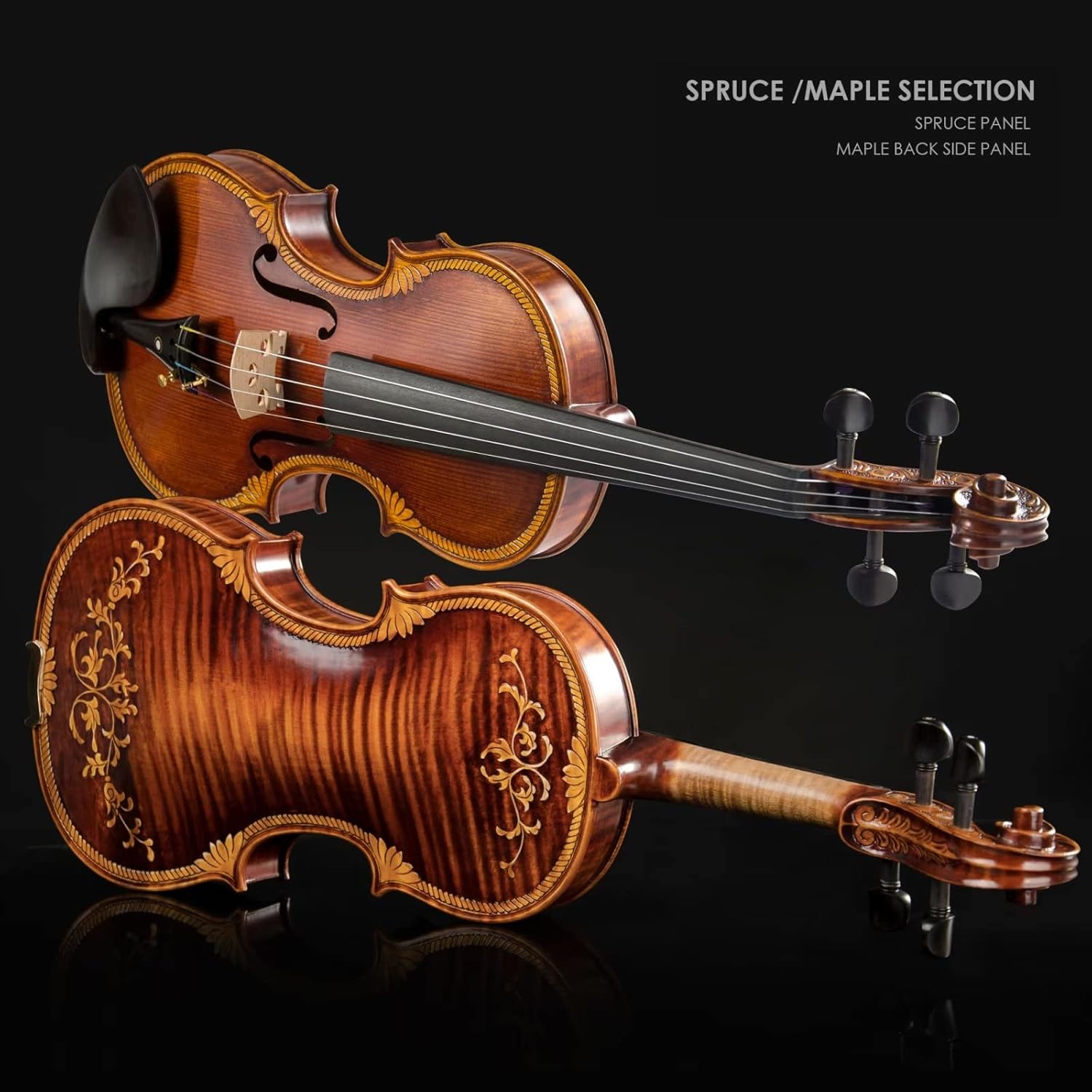 CHRISTINA V07 Limited Violin Kit – Handmade Professional Acoustic Violin, Spruce Top & Maple Back - CHRISTINA